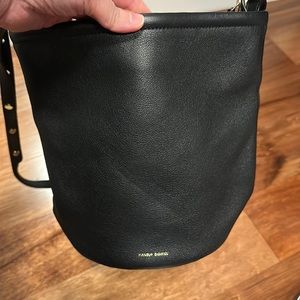 MANSUR GAVRIEL
Grained Leather Zip Bucket Bag Black Very Good Condition